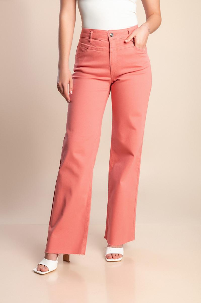 Katoenen broek met hoge taille
