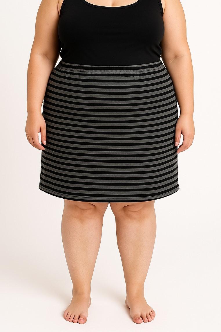Bawełniana spódnica w paski plus size