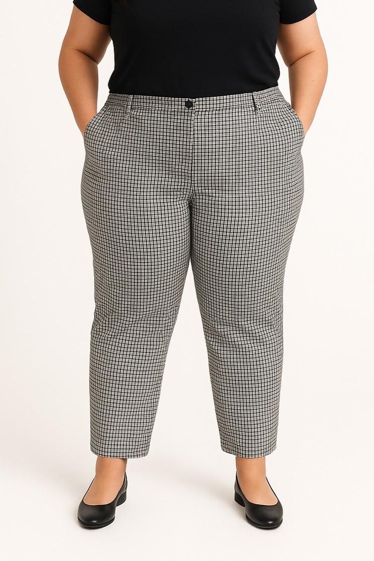 Plus size checkered pants