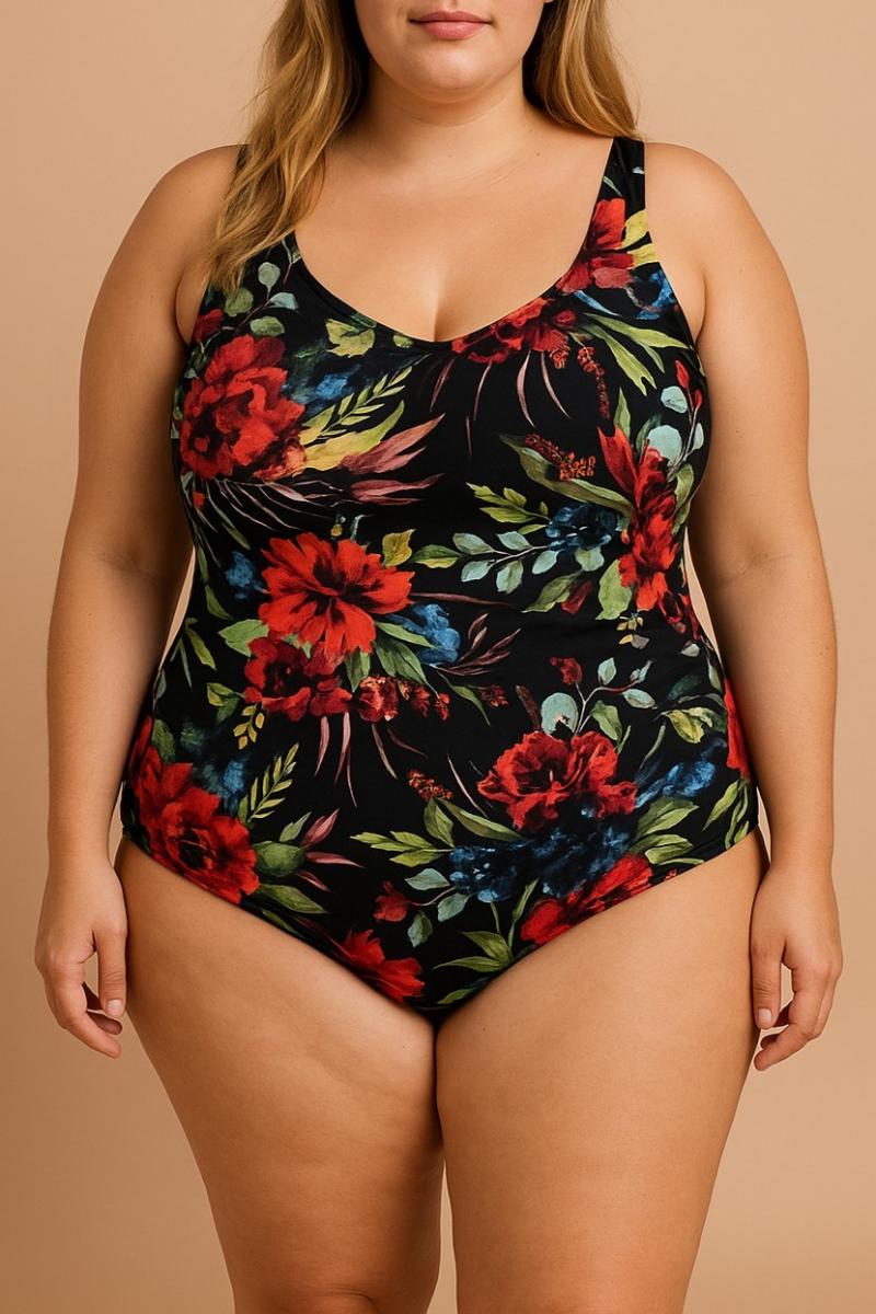Plus size printed swimsuit