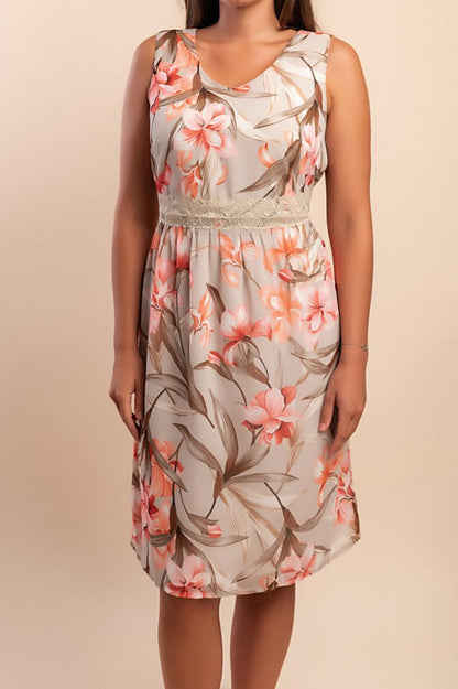 Plus size μίντι φόρεμα με print