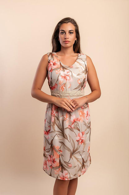 Plus size μίντι φόρεμα με print