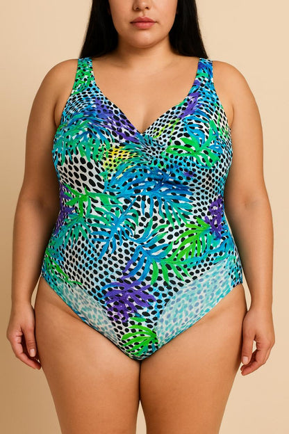 Plus-Size-Badeanzug mit Print