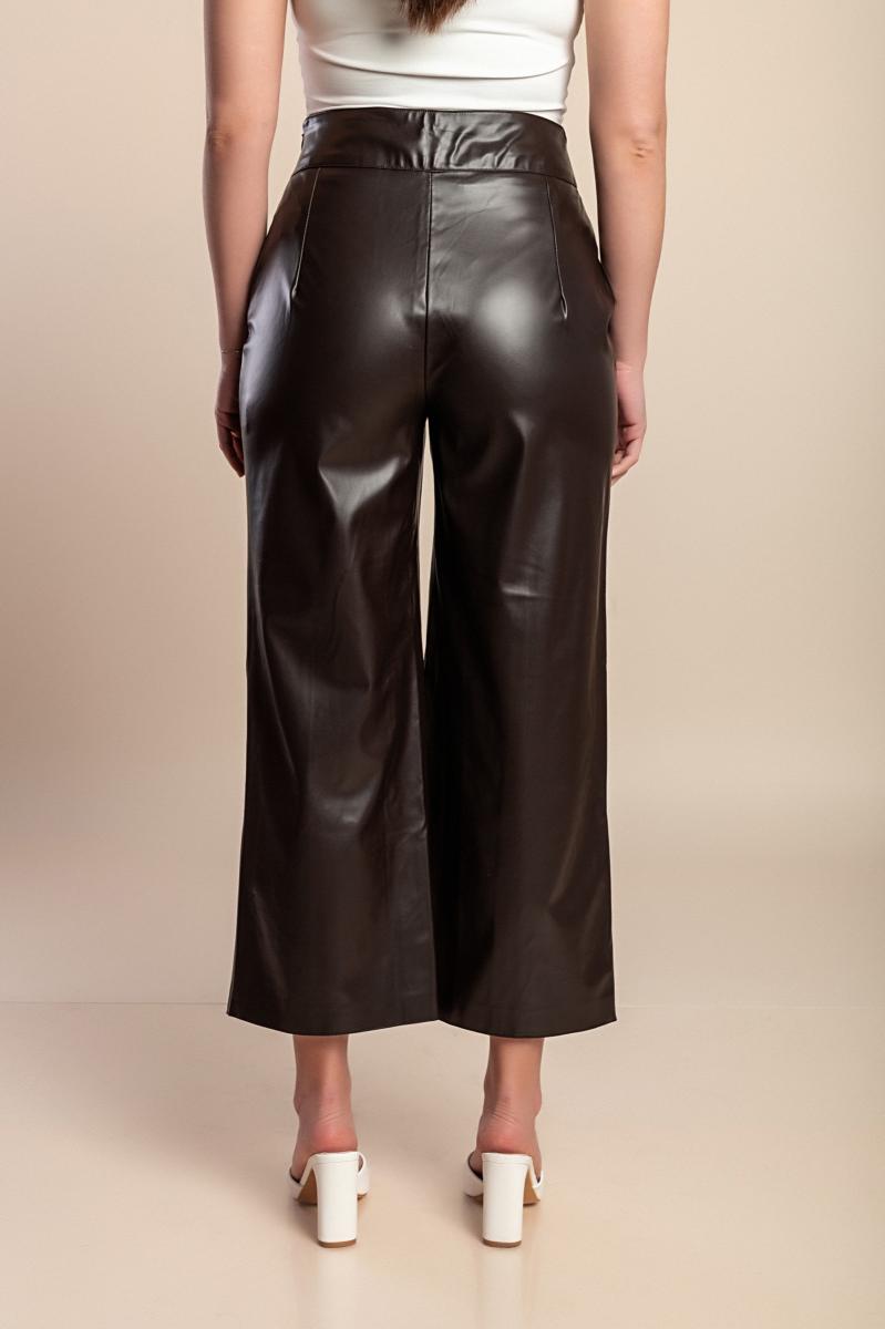 Pantaloni in pelle 7/8 taglie forti