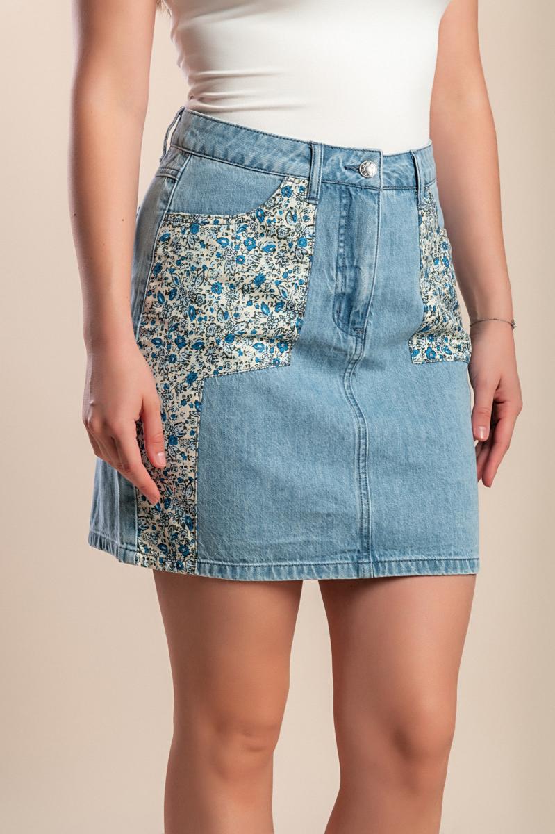 Mini denim skirt