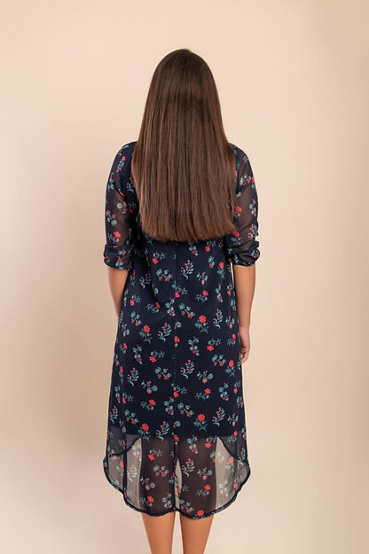 Rochie midi cu imprimeu mărimi mari