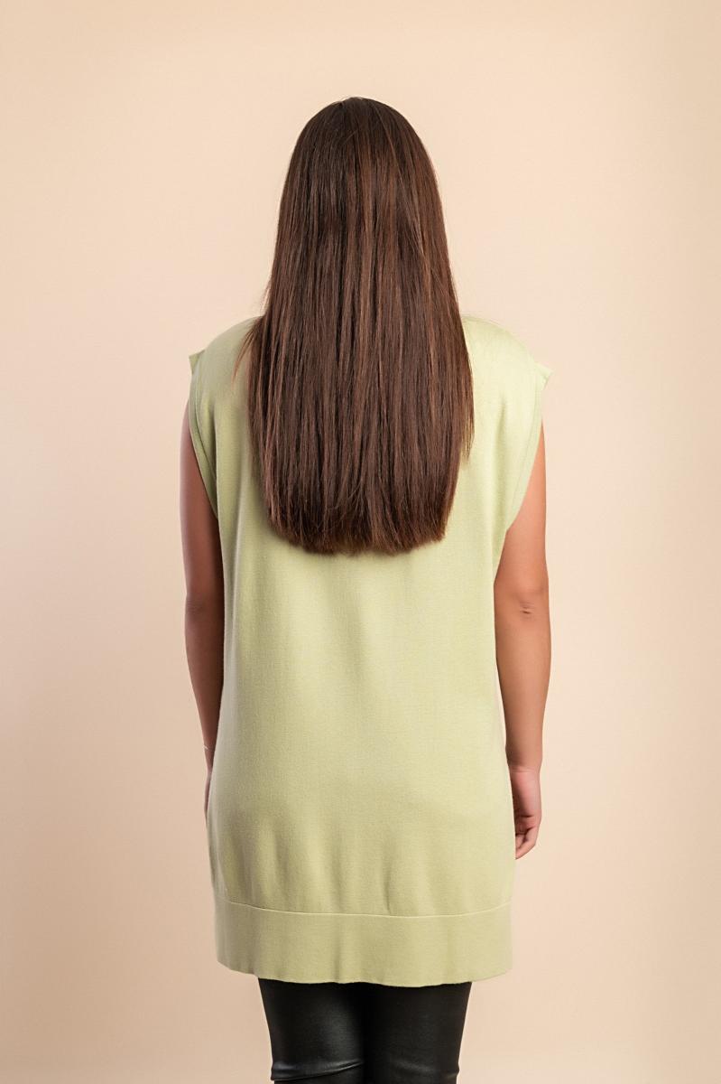 Top smanicato in maglia taglie forti