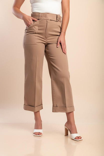 Baumwollhose mit Gürtel