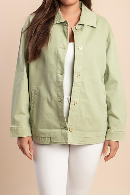 Cotton jacket with buttons