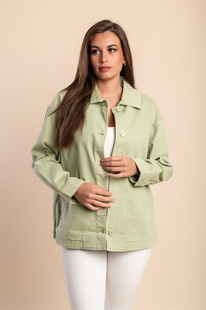 Cotton jacket with buttons
