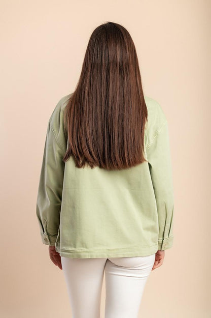 Cotton jacket with buttons