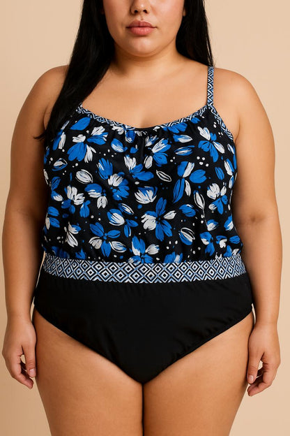 Plus size printed swimsuit