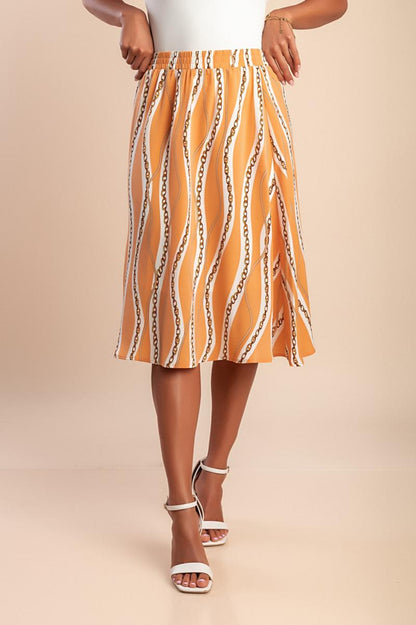 Plus size printed skirt