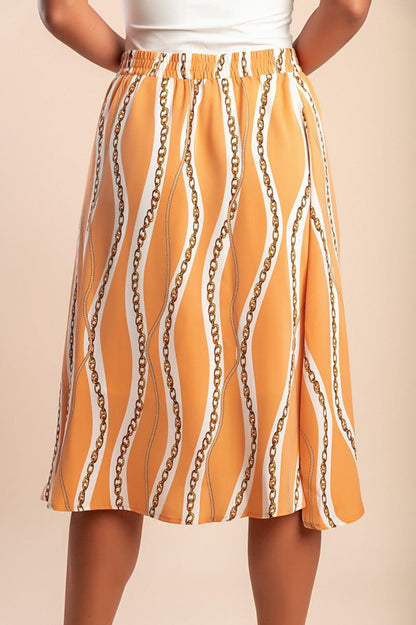 Plus size printed skirt