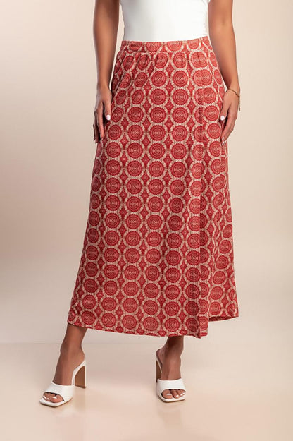 Plus size printed skirt