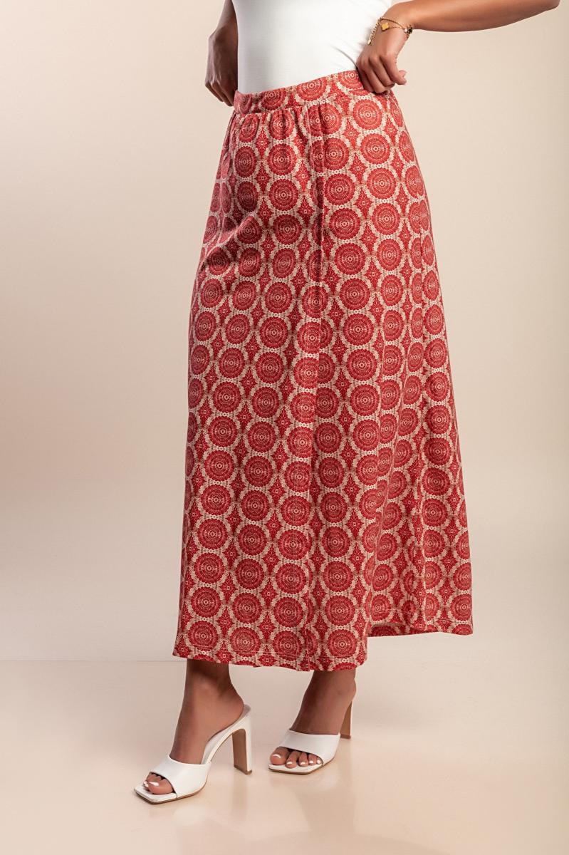 Plus size printed skirt