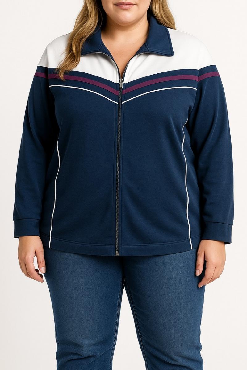 Baumwolljacke in großen Größen mit Reißverschluss
