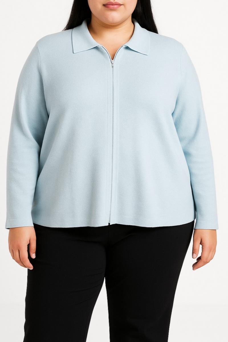 Cardigan tricotat cu fermoar