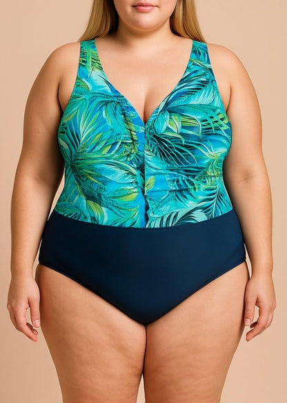 Plus size printed swimsuit