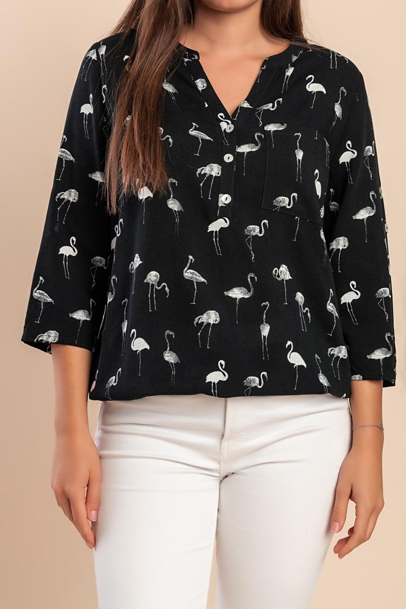Plus size blouse with print