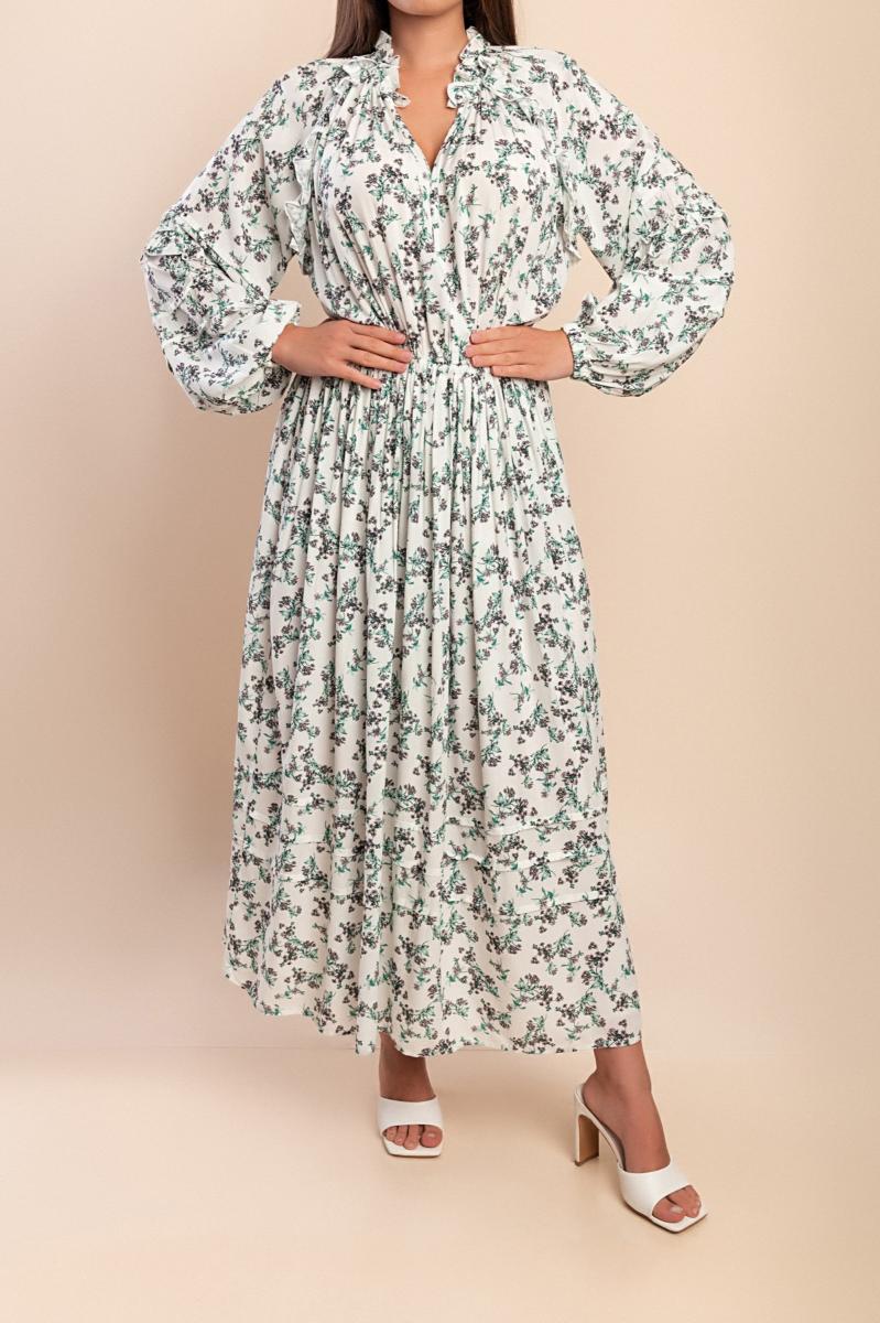 Vestido maxi com estampado floral