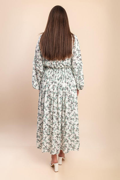 Vestido maxi com estampado floral