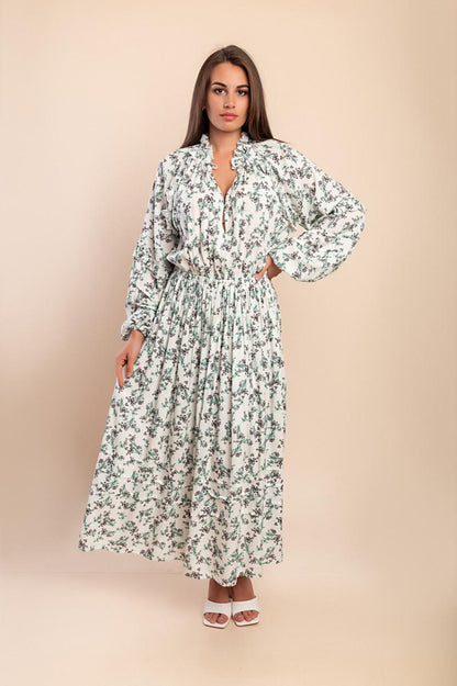Vestido maxi com estampado floral