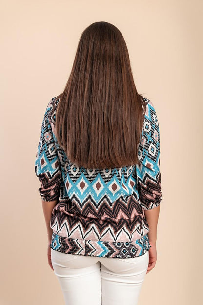Plus size blouse with print