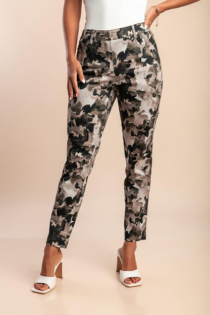 Pantaloni di cotone con stampa militare