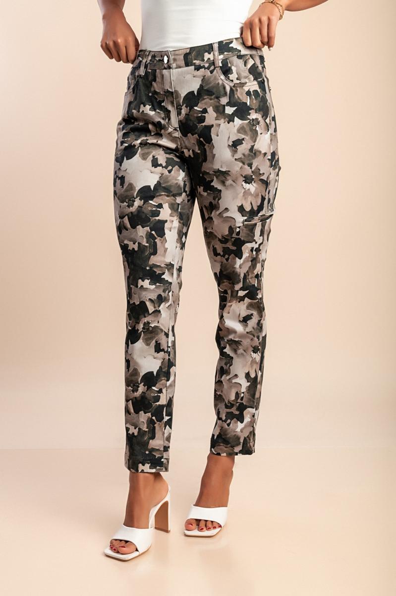Pantaloni di cotone con stampa militare