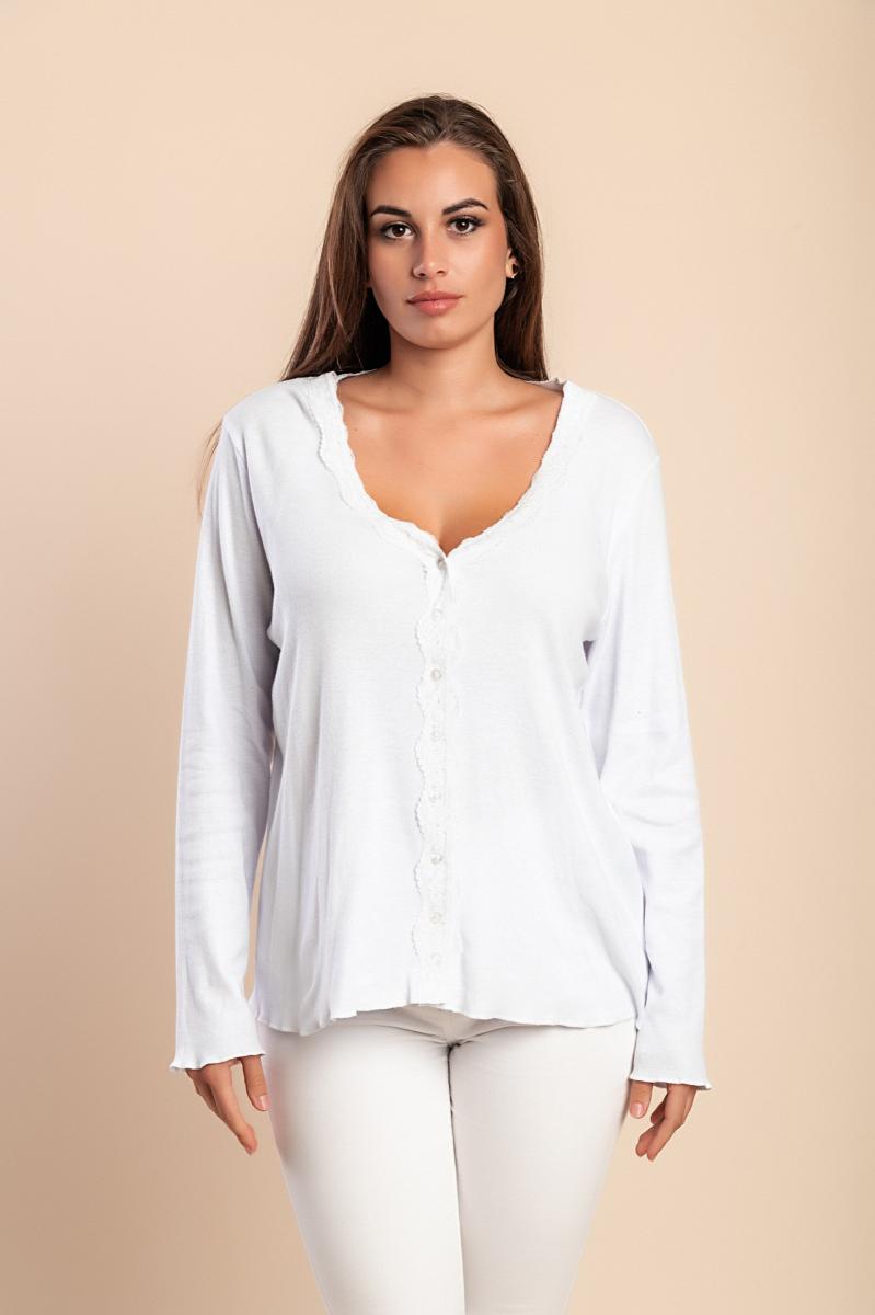 Cotton top with buttons