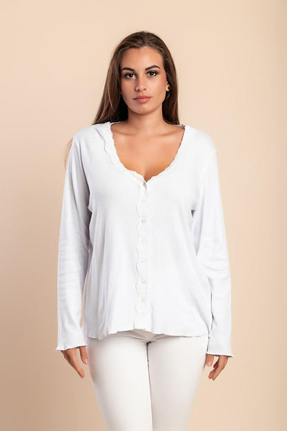 Cotton top with buttons