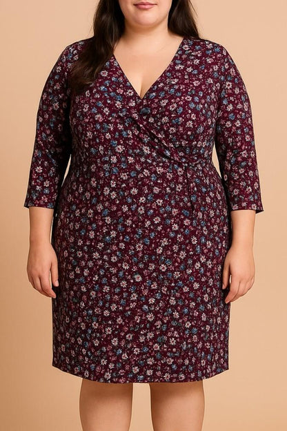 Plus size dress with floral print