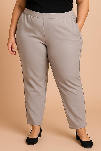 Plus size elegant cotton pants