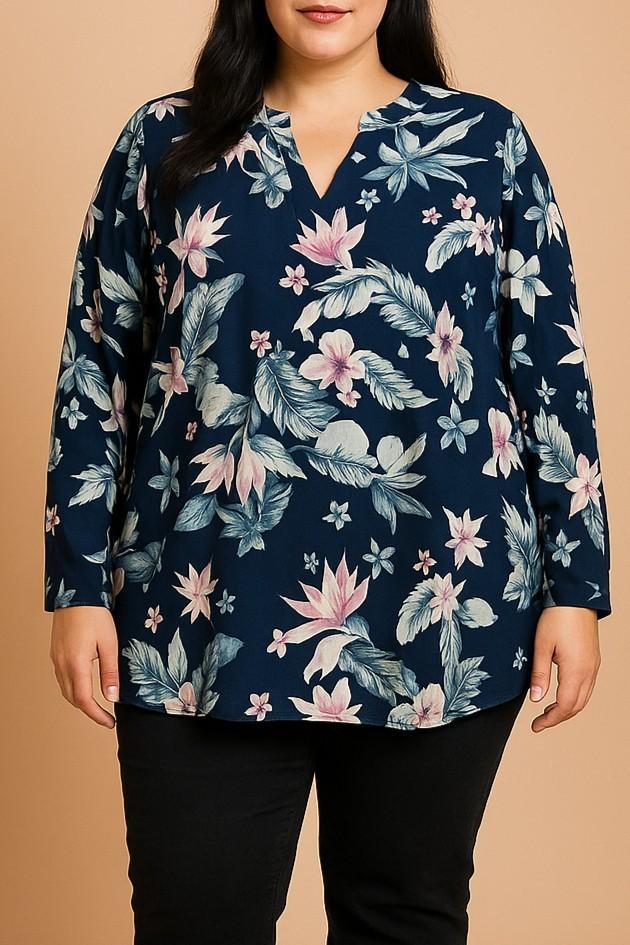Bluse mit Blumenprint in großen Größen