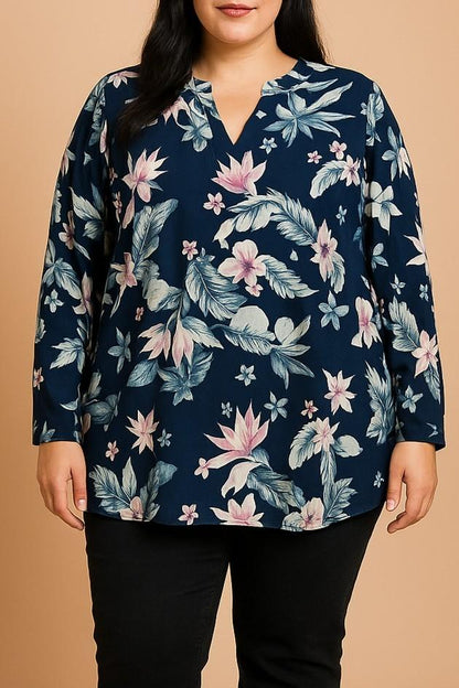 Bluse mit Blumenprint in großen Größen
