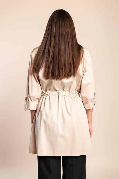 Trench coat elegante de algodão
