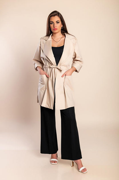 Trench coat elegante de algodão