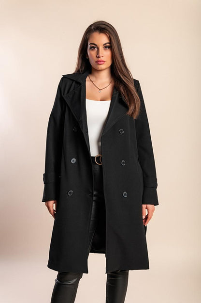 Elegant buttoned trench coat