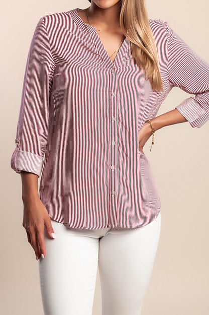 Camicia taglie forti a stampa rigata