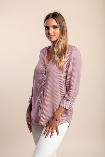 Camicia taglie forti a stampa rigata