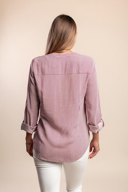 Camicia taglie forti a stampa rigata