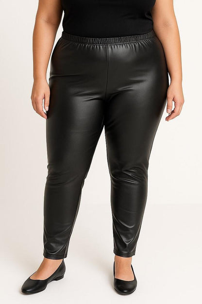 Plus size faux leather leggings