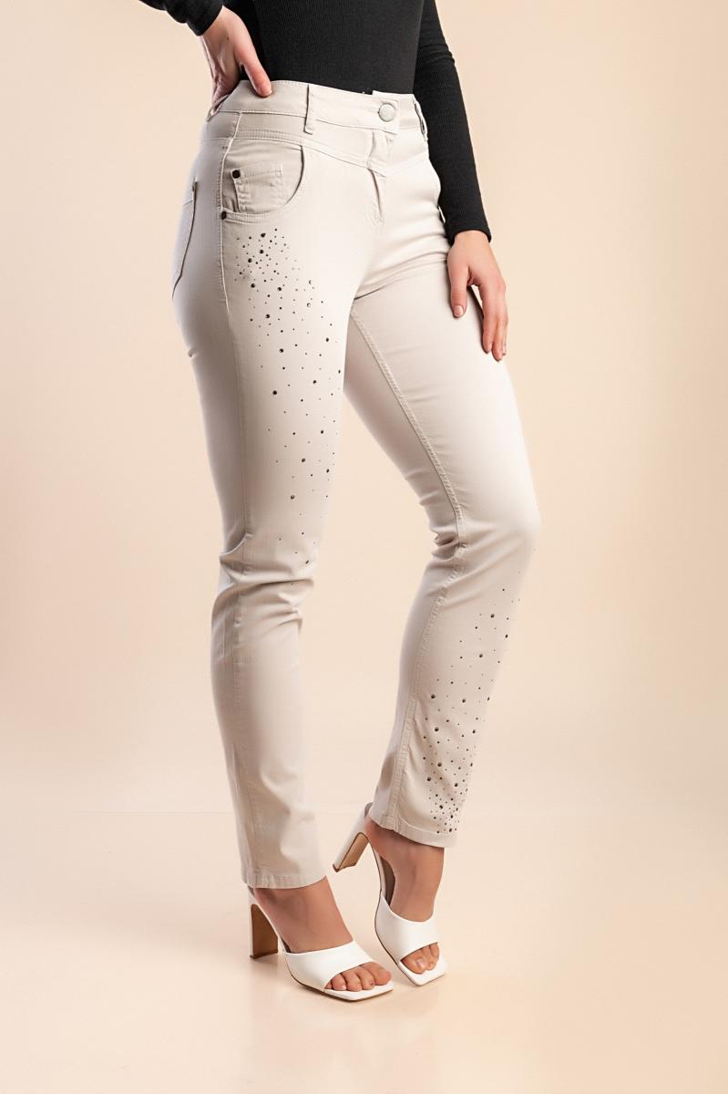 Pantaloni din bumbac cu detaliu decorativ