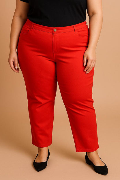 Calças de algodão plus size