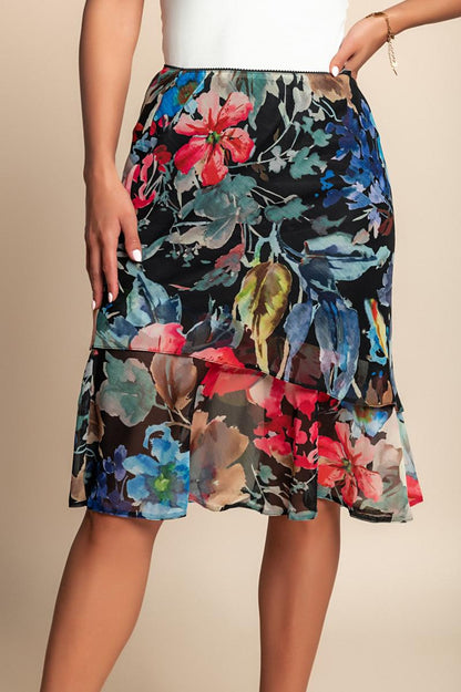 Spódnica plus size w kwiaty