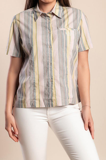 Striped short-sleeved shirt