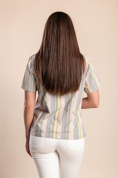 Striped short-sleeved shirt