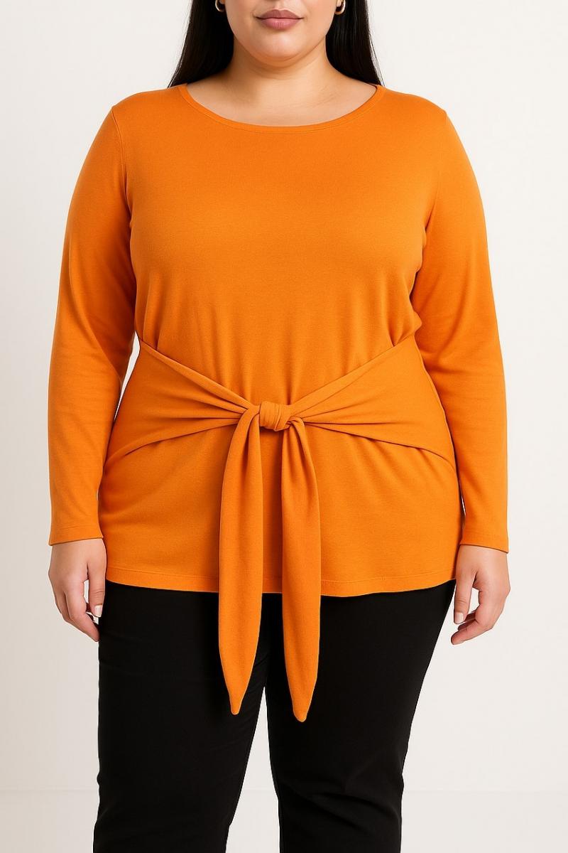 Sweater with decorative knot