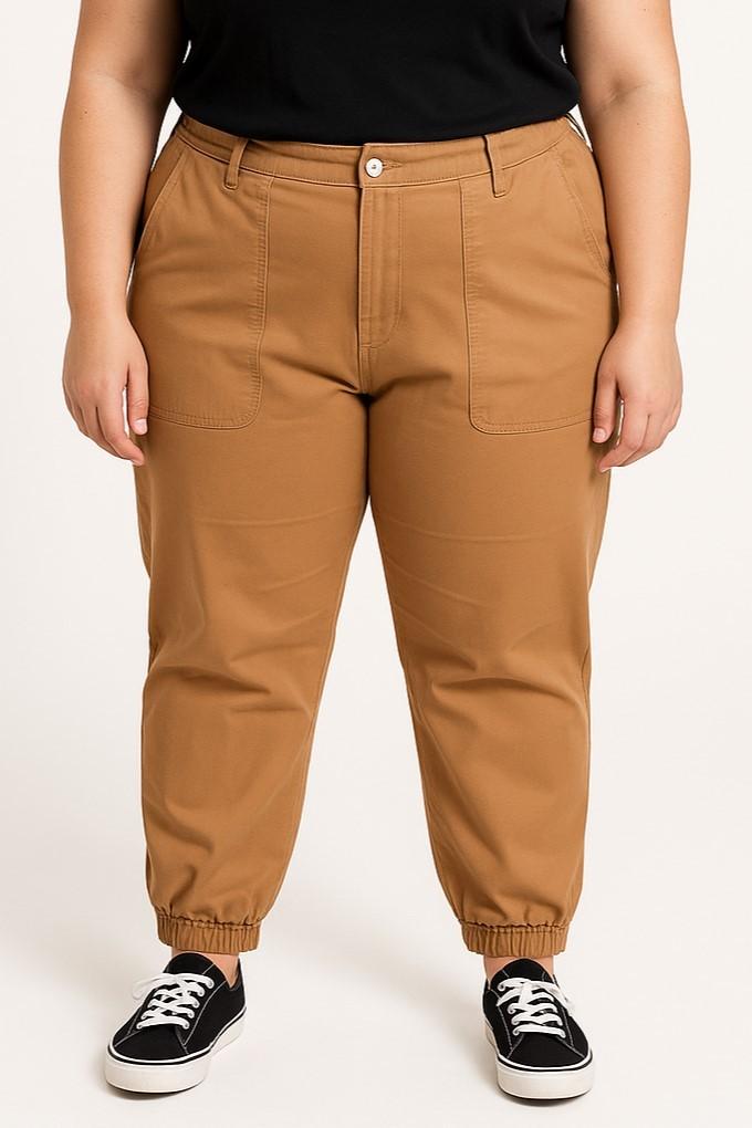 Calças de algodão plus size